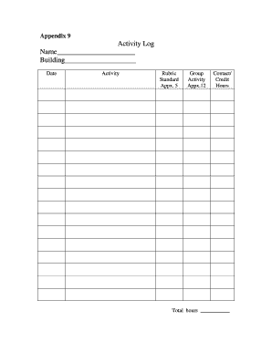 Activity Log Template
