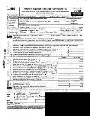 IRS Form 990 2012