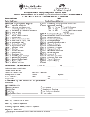 Medical Nutrition Therapy Physician Referral Form