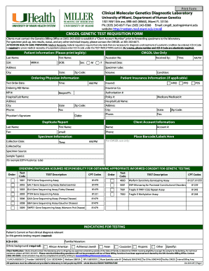 CMGDL Genetic Test Requisition Form