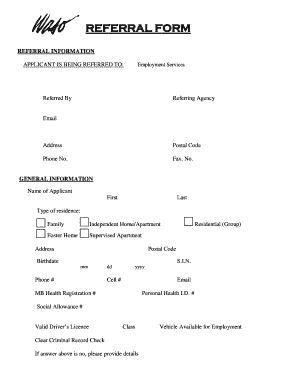 Employment Services Referral Form