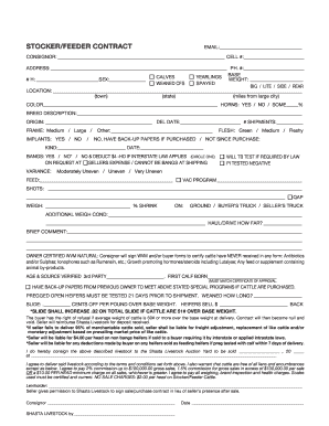 Stocker Feeder Contract
