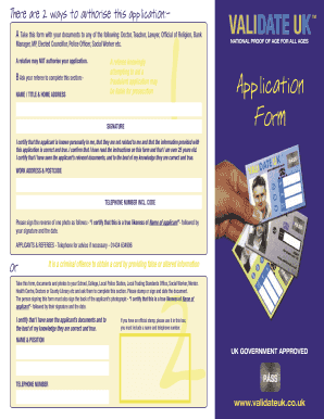 UK Proof of Age Application Form