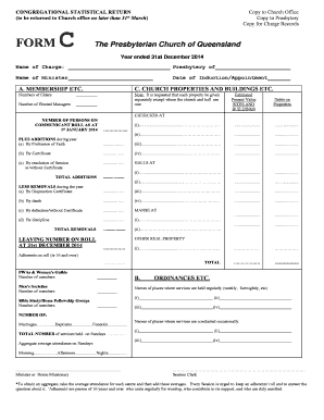 Congregational Statistical Return Form