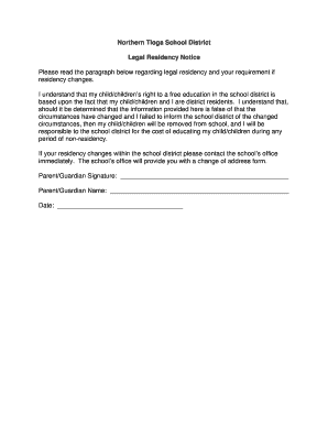 Legal Residency Notice