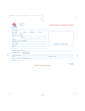 Physician's Request for Autologous Transfusion