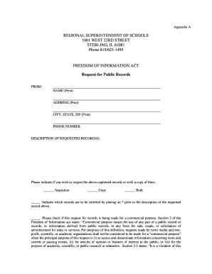 Illinois Freedom of Information Act Request Form