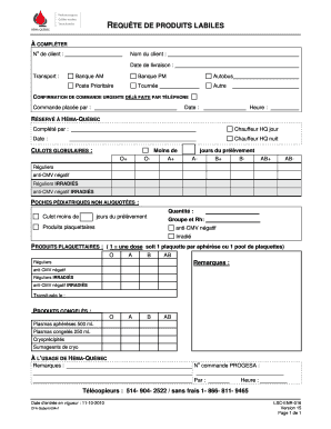REQUÊTE DE PRODUITS LABILES