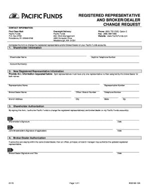 Pacific Funds Registered Representative Change Request