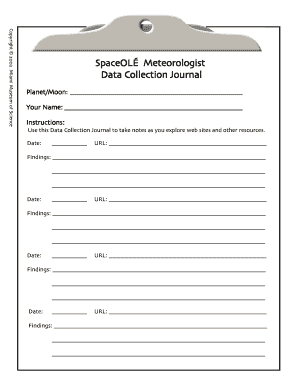 Meteorologist Data Collection Journal