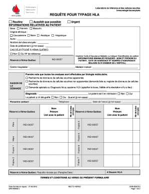 REQUÊTE POUR TYPAGE HLA