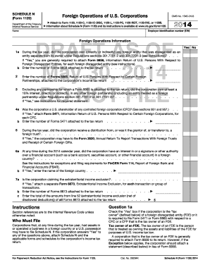 Schedule N (Form 1120) Foreign Operations