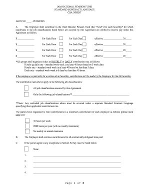 IAM National Pension Fund Contribution Agreement