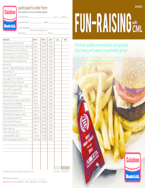 Fundraising Order Form