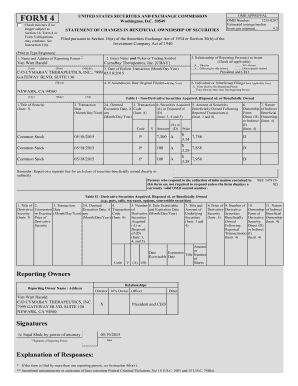 Form 4 Statement of Changes in Beneficial Ownership