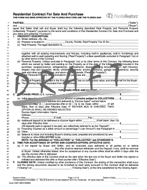 Florida Residential Contract For Sale And Purchase