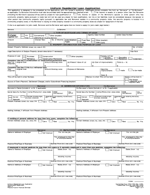 Uniform Residential Loan Application