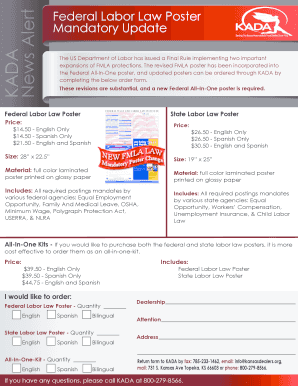 Federal Labor Law Poster Order Form