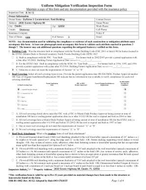 Florida Uniform Mitigation Verification Inspection Form