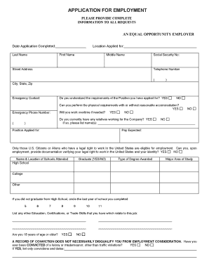 Application for Employment