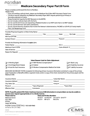 Medicare Secondary Payer Part B Form