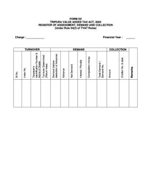 Tripura Value Added Tax Assessment Register