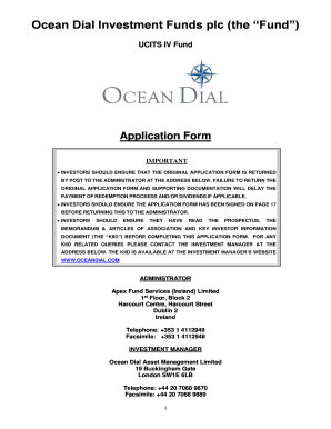 Ocean Dial Investment Fund Application Form