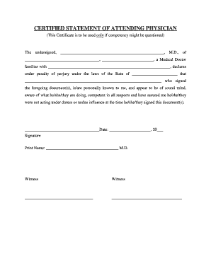Certified Statement of Attending Physician
