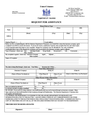 Delaware Insurance Complaint Form