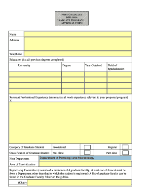 Graduate Program Approval Form