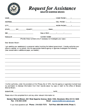 Request for Assistance Form