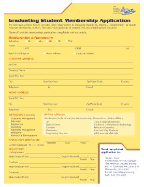 Graduating Student Membership Application