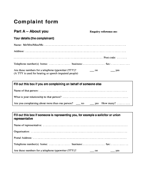 Complaint Form for Discrimination or Human Rights Breach
