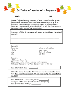 Gummi Bear Diffusion Lab Report