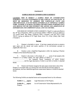 Sample Deed of Conservation Easement