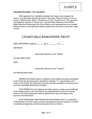 Charitable Remainder Trust Agreement