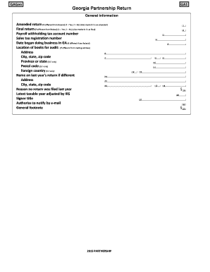 Georgia Partnership Return Form 2A0115