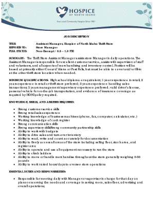 Assistant Manager Job Description