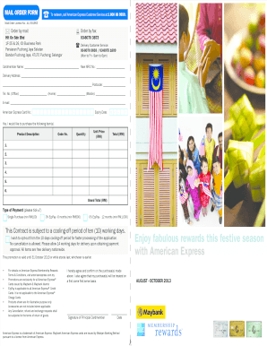 American Express Mail Order Form