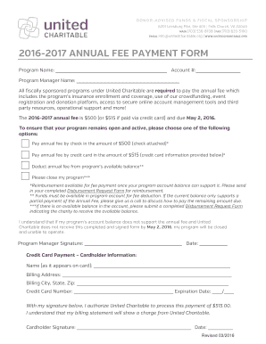 2016-2017 Annual Fee Payment Form