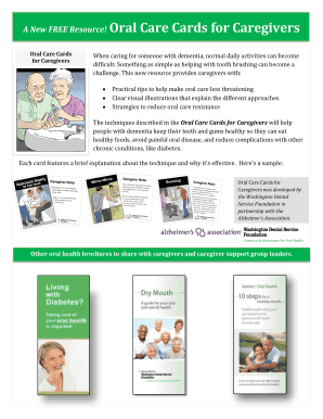 Oral Care Cards for Caregivers