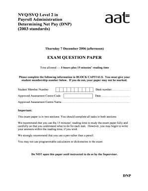 Payroll Administration Exam Paper