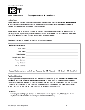 Employer Content Access Form