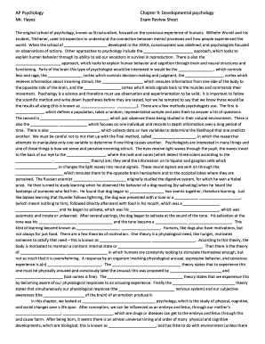 AP Psychology Exam Review Sheet