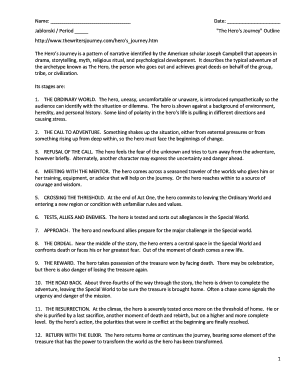 The Hero's Journey Outline