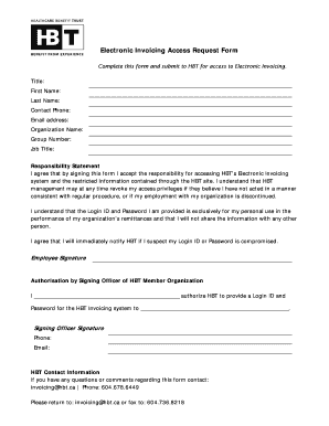 Electronic Invoicing Access Request Form