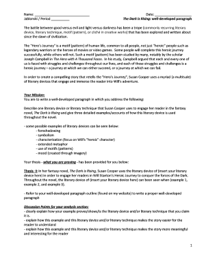 The Dark is Rising Literary Analysis Assignment