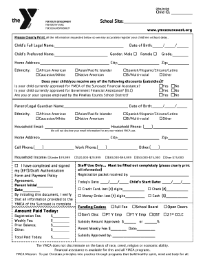 YMCA of the Suncoast School Age Program Registration