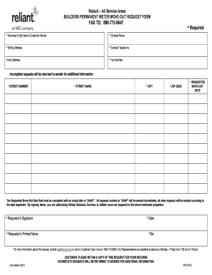 Builders Permanent Meter Move-Out Request Form
