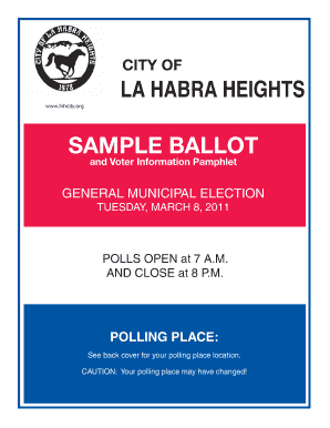 La Habra Heights Municipal Election Sample Ballot